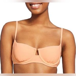 Xhilaration Juniors' Padded Underwire Peach Orange Bikini Top size XL